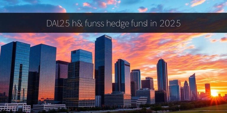 Dallas skyline with skyscrapers at sunset.