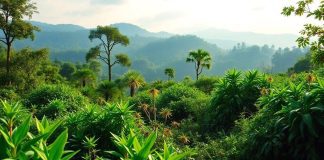 Vibrant green landscape symbolizing sustainability and growth.