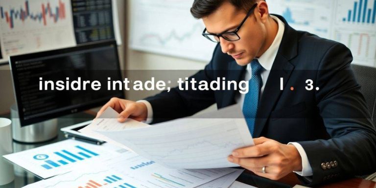 Business person analyzing documents related to insider trading plans.