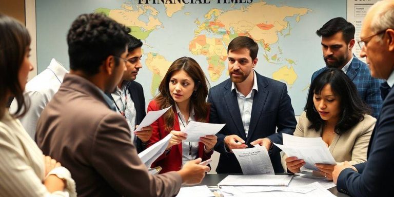 Diverse Financial Times reporters discussing global economic issues.