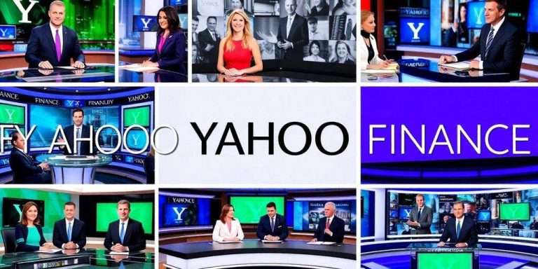 Dynamic studio scene with financial news anchors discussing.