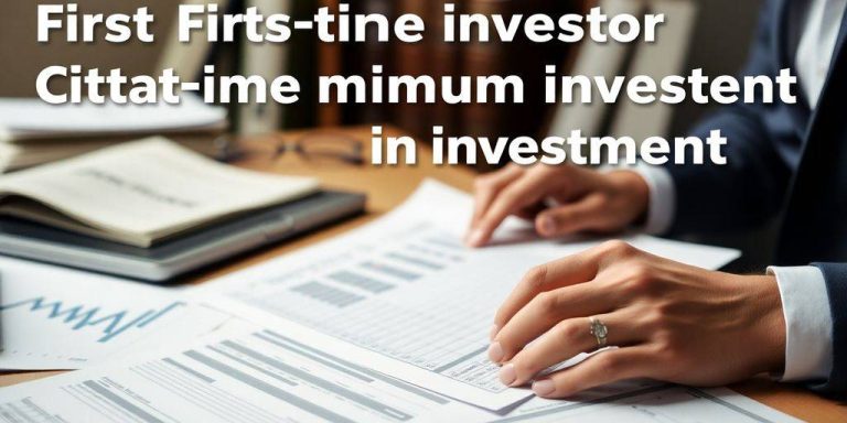 Investing scene with documents and a laptop on a desk.