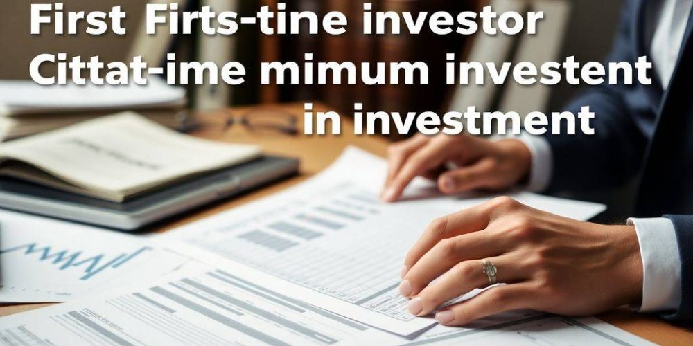 Investing scene with documents and a laptop on a desk.