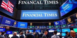 Traders engaged in financial activities at the stock exchange.