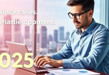 Finance professional analyzing data in a modern office.