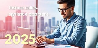 Finance professional analyzing data in a modern office.