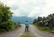 Person at a crossroads, contemplating choices ahead.