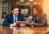 Professional advisor guides client, financial planning.