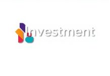 Modern logo design for an investment company on display.