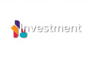 Modern logo design for an investment company on display.