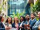 Investors collaborating in a modern financial environment.
