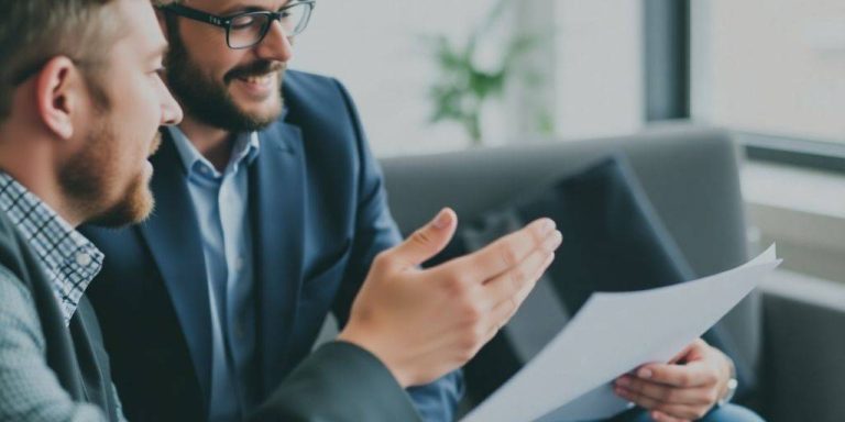 Financial advisor meeting with a client about investments.