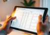 Person examining investment portfolio