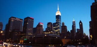 New York City skyline, financial district