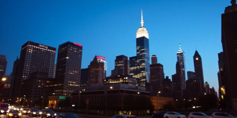 New York City skyline, financial district