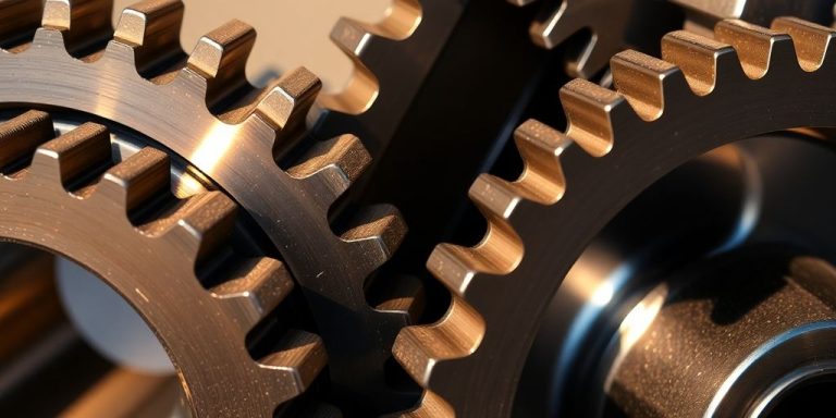 Interconnected gears turning smoothly.