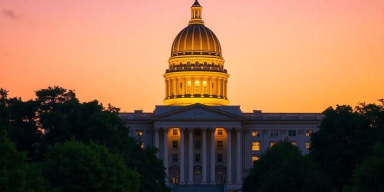 New York State Capitol building, golden hour