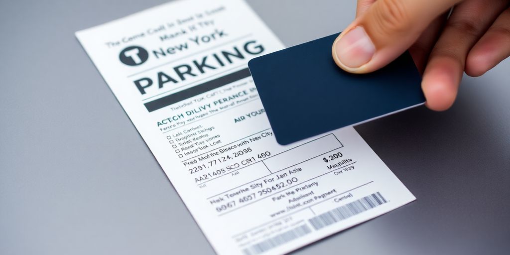 NYC parking ticket with a credit card.
