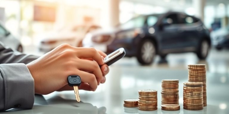 Calculator, car, and money