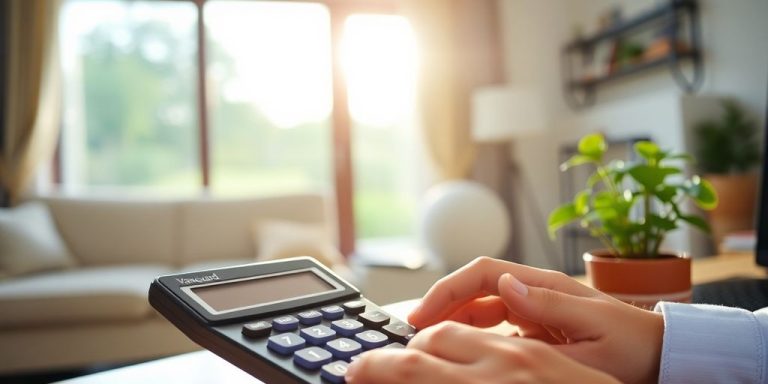 Person planning retirement with calculator