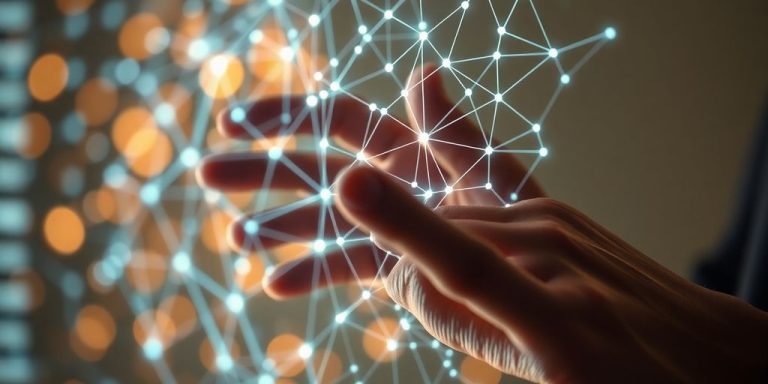 Intricate financial data flowing, glowing.