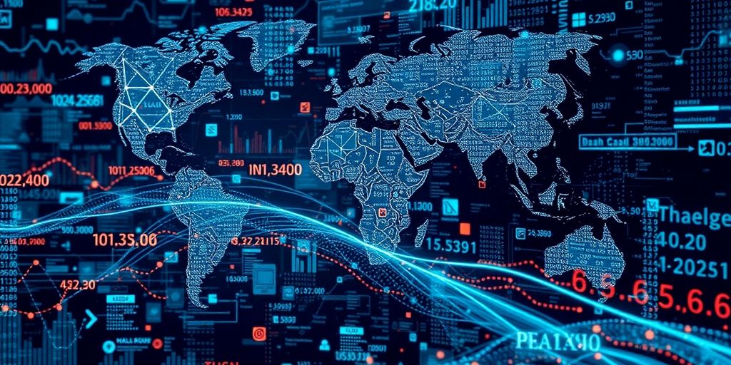 Financial data flow with diverse digital assets.