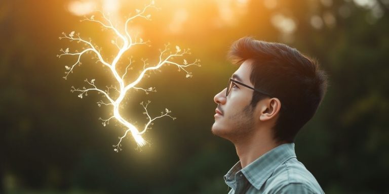 Person looking at a glowing financial roadmap.