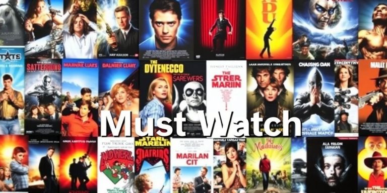 Collage of iconic movie posters for watchlist collection.