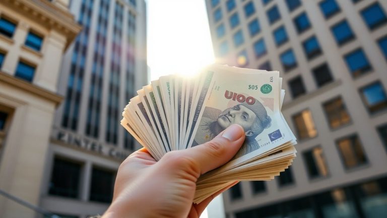 Financial growth and wealth depicted with money.