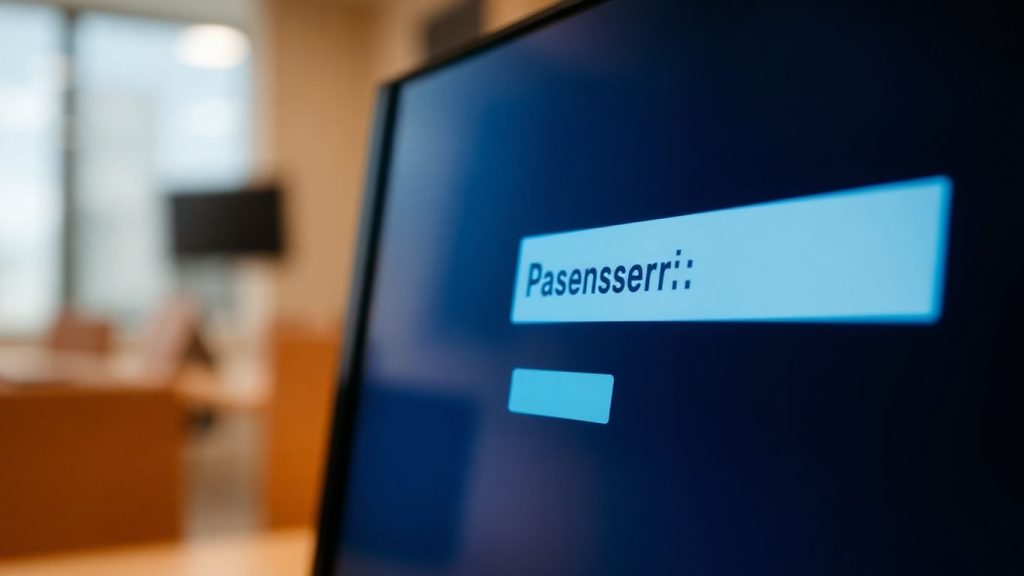 Computer screen with login fields for online tax services.