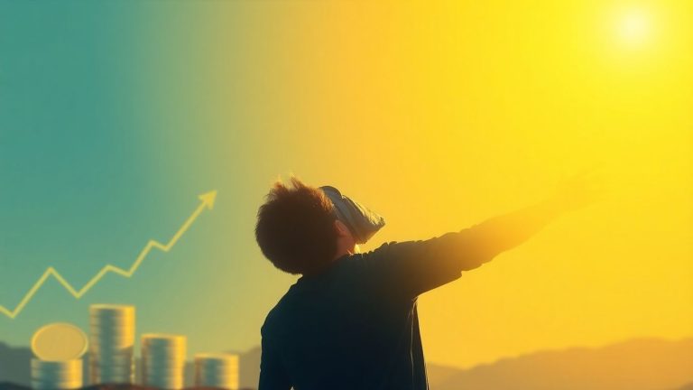 Person looking towards a bright financial future.