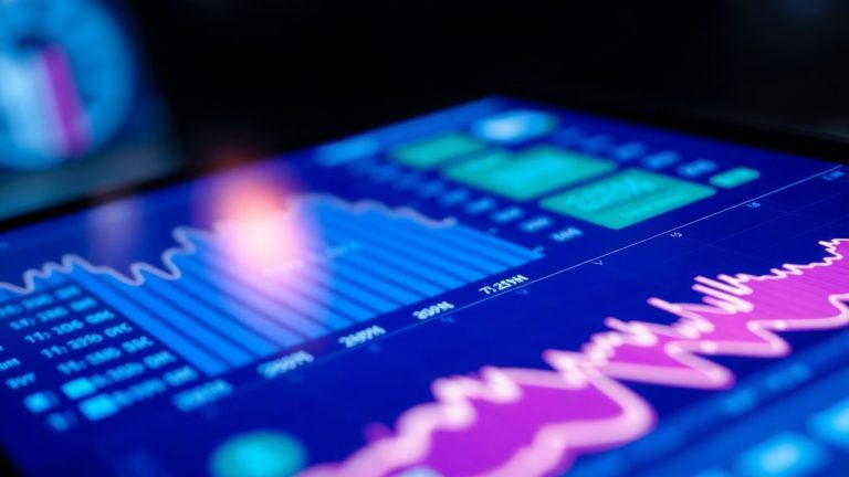 Modern digital interface displaying financial data.