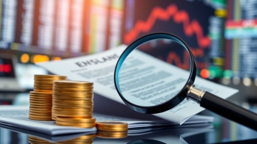 Hedge fund fees explained with coins and magnifying glass.