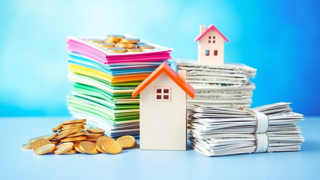 Four types of investments: gold, stocks, real estate, bonds.