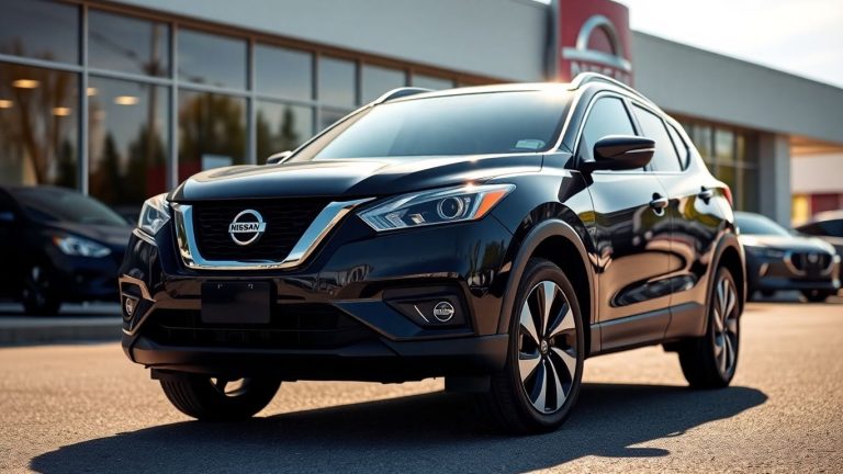 Nissan car at dealership, auto loan and lease guide