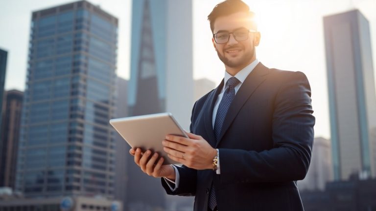 Investment strategist looking towards a bright financial future.