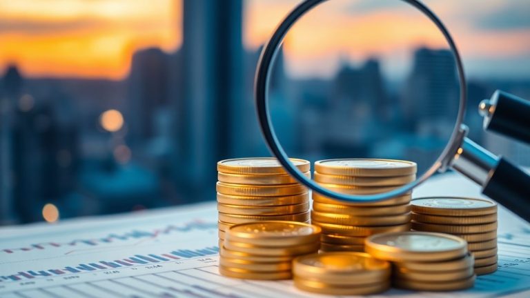 Hedge fund fees explained with coins and charts.