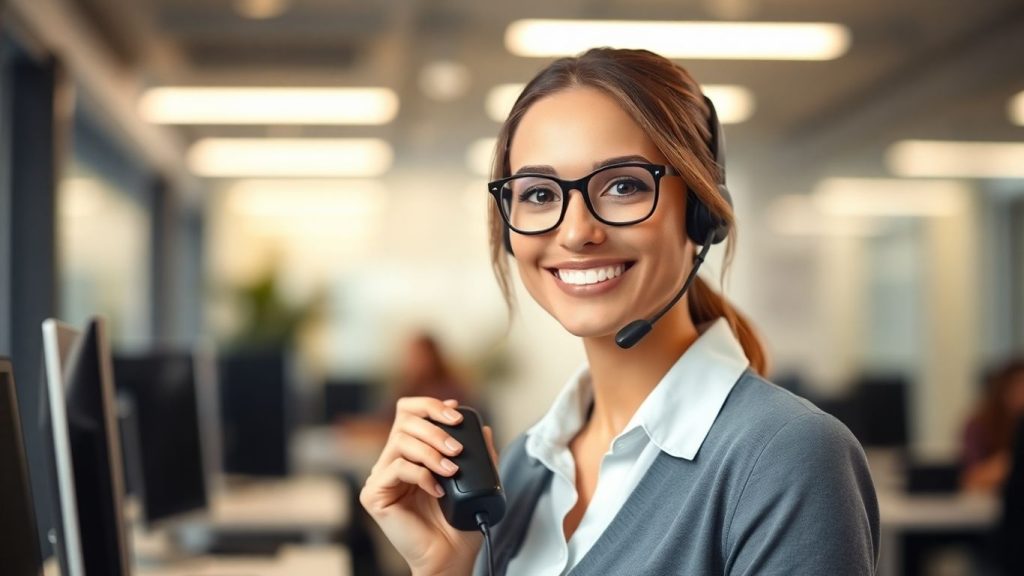 Fidelity customer service representative with headset