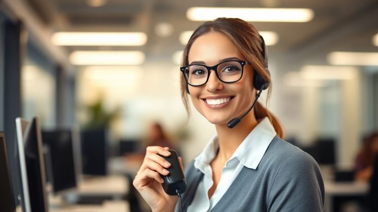 Fidelity customer service representative with headset