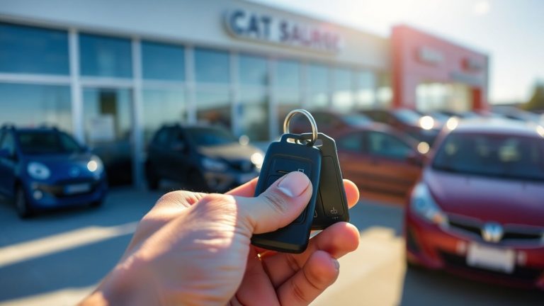 Person holding car keys, ready to buy a car.
