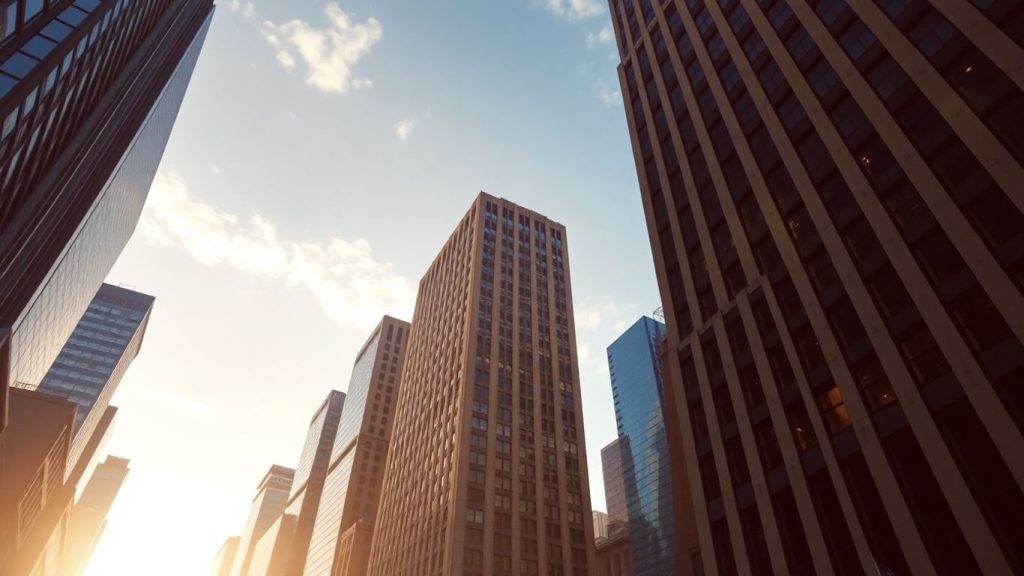 New York City skyline with financial district