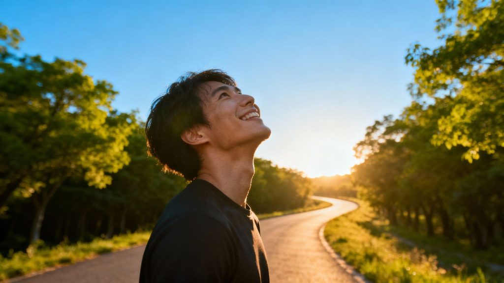 Path to financial freedom under a clear sky.