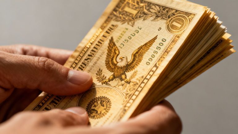 Financial bonds held in hand, symbolizing investment.