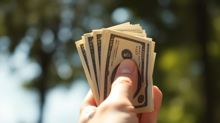 Money bills held in hand