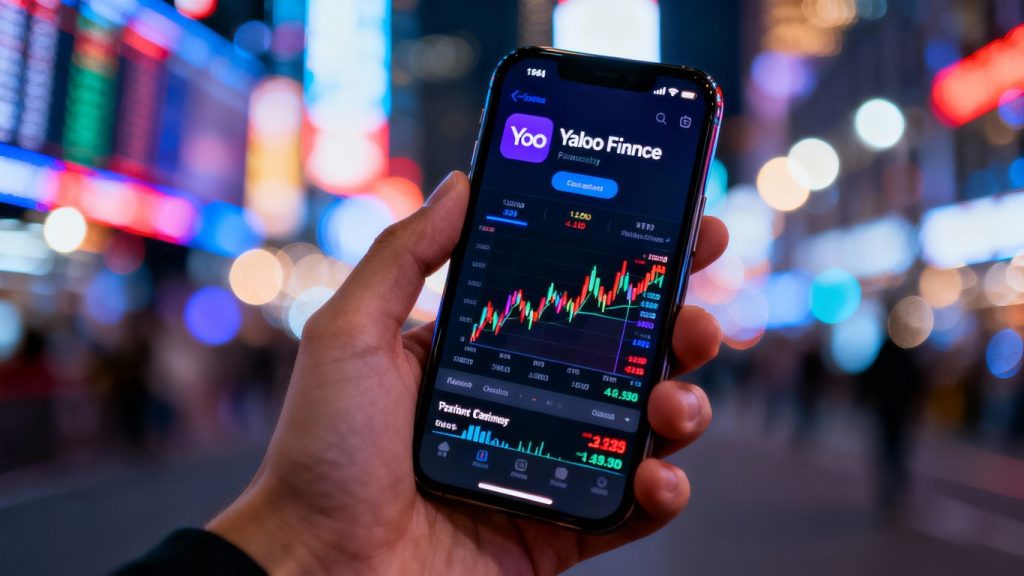 Yahoo Finance app on a smartphone screen.
