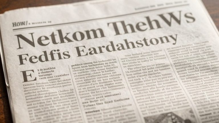 Newspaper headlines and articles, close-up photographic view.