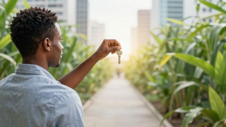 Person holding key to financial future