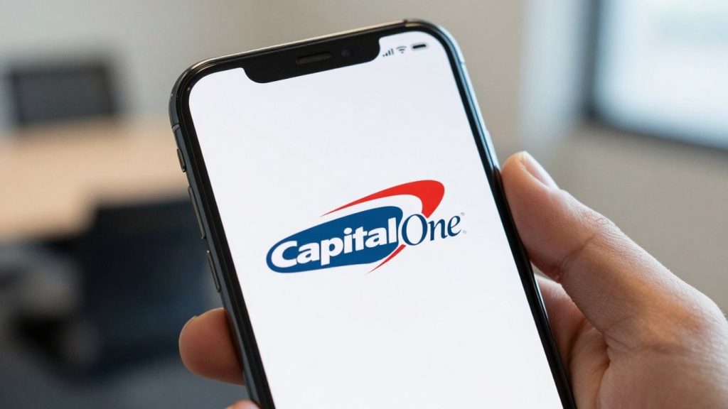 Capital One auto finance contact information on a smartphone.