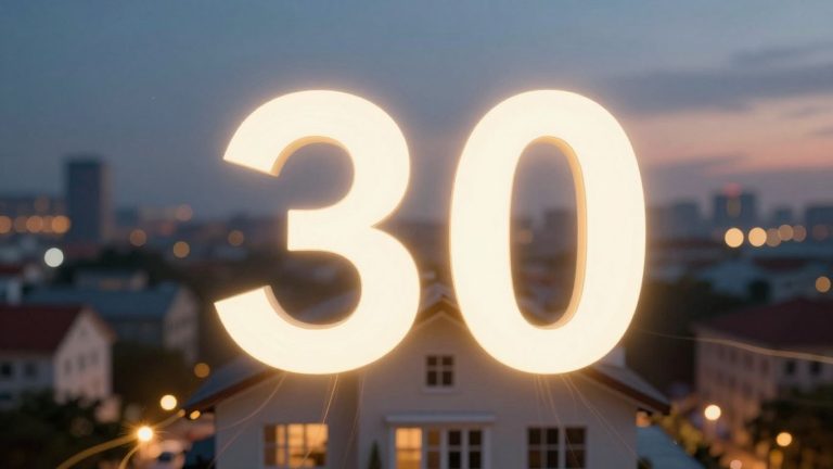 House with 30 year fixed mortgage rate indicator.