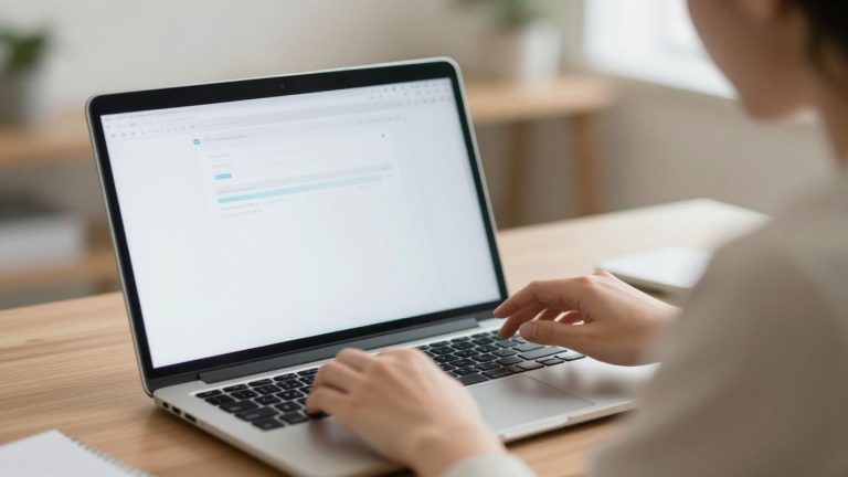 Person using a laptop for account login